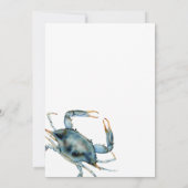 Invitation Fête de crabe Aquarelle Crabe bleu (Dos)