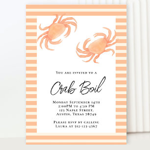 Invitation Fête de crabe ébullition