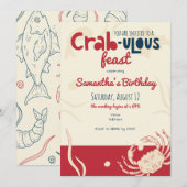 Invitation Fête de Crabe Fête de Fruits de Mer Réunion de Fam (Devant / Derrière)