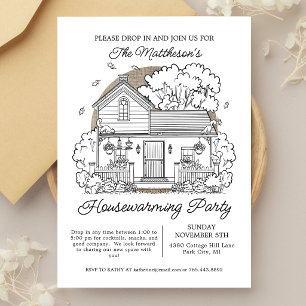Invitation Fête de crémaillère Automne Drop