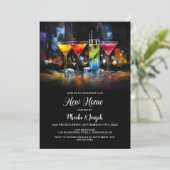 Invitation Fête de crémaillère avec cocktail (Debout devant)