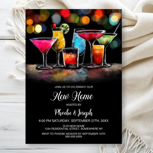 Invitation Fête de crémaillère avec cocktail