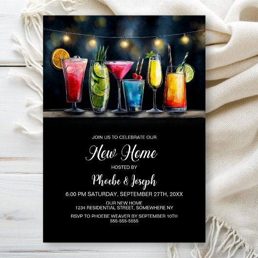 Invitation Fête de crémaillère avec cocktail