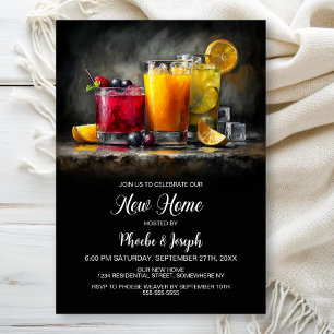 Invitation Fête de crémaillère avec cocktail