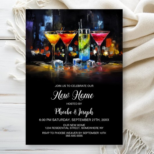 Invitation Fête de crémaillère avec cocktail