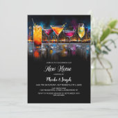 Invitation Fête de crémaillère avec cocktail (Debout devant)