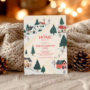 Invitation Fête de crémaillère de Noël au Village d'Hiver
