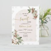 Invitation Fête de crémaillère de Noël Maison Douce Maison (Debout devant)