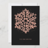 Invitation Fête de crémaillère | Hiver Paillettes Rose Gold (Dos)