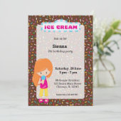 Invitation Fête de crème glacée (Debout devant)