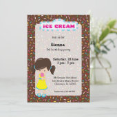 Invitation Fête de crème glacée (Debout devant)
