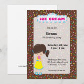 Invitation Fête de crème glacée (Devant / Derrière)
