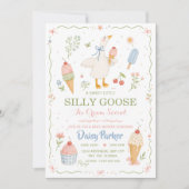 Invitation Fête de Crème Glacée de Bébé Silly Goose (Devant)