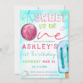 Invitation Fête de crème glacée Premier anniversaire (Devant)