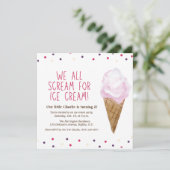Invitation Fête de crème glacée rétro illustrée à la main (Debout devant)