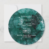 Invitation Fête de cristal vert glamour (Dos)