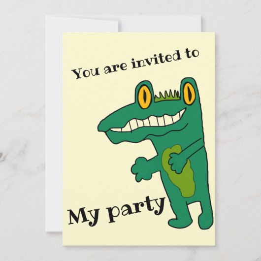 Invitation Fête de crocodile (Devant)