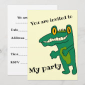 Invitation Fête de crocodile (Devant / Derrière)