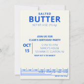 Invitation Fête de Cuisine d'anniversaire de beurre (Devant)