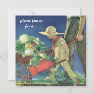 Invitation Fête de cuisine de jardinage biologique pour enfan