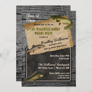 Invitation Fête de cuisine Jardin de graisse de poisson rusti