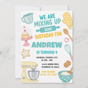 Invitation Fête de cuisine pour enfants avec chef personnel