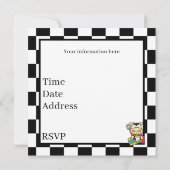 Invitation fête de cuisine pour vache à hamburger mignon (Dos)