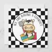 Invitation fête de cuisine pour vache à hamburger mignon (Devant)