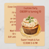Invitation Fête de Cupcake Douceurs (Devant / Derrière)