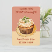 Invitation Fête de Cupcake Douceurs (Debout devant)