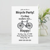 Invitation Fête de cyclisme à vélo (Debout devant)
