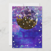 Invitation Fête de danse boule disco violet anniversaire cool (Dos)