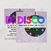 Invitation Fête de danse disco (Devant / Derrière)