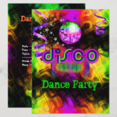 Invitation Fête de danse disco musique psychédélique (Devant / Derrière)