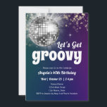 Invitation Fête de danse Disco super 40e anniversaire<br><div class="desc">Fête Disco Super Retro à thème pour adultes. Disponible en téléchargement numérique imprimable. Idéal pour toute saison. Personnalisé,  personnalisé,  éditable téléchargement,  rétro super disco fête pour adultes</div>