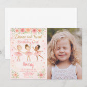 Invitation Fête de danse Pink pour filles (Devant / Derrière)