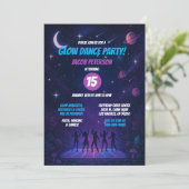 Invitation Fête de danse spatiale Ado avec silhouettes (Debout devant)