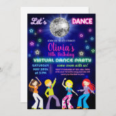 Invitation Fête de danses disco, soirée de danse virtuelle. (Devant / Derrière)