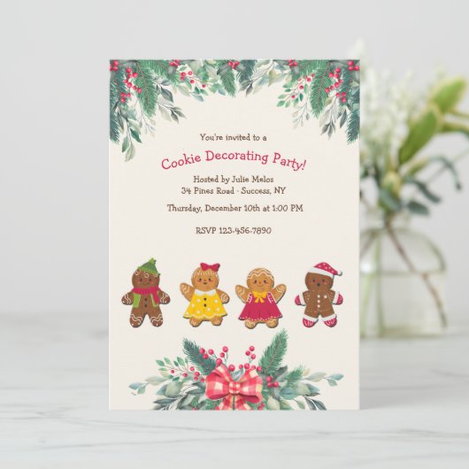 Invitation Fête de Décoration de Biscuits (Debout devant)