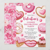 Invitation Fête de décoration de biscuits de la Saint-Valenti (Devant / Derrière)