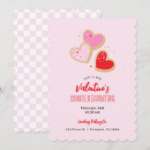 Invitation Fête de décoration de biscuits de la Saint-Valenti (Devant / Derrière)