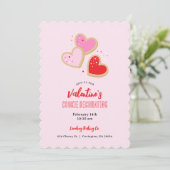 Invitation Fête de décoration de biscuits de la Saint-Valenti (Debout devant)