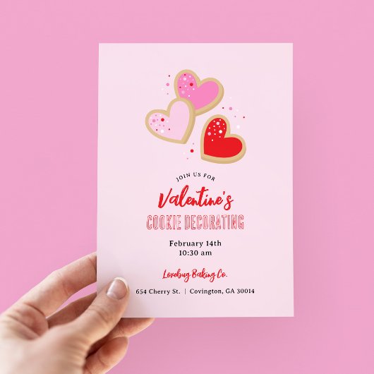 Invitation Fête de décoration de biscuits de la Saint-Valenti