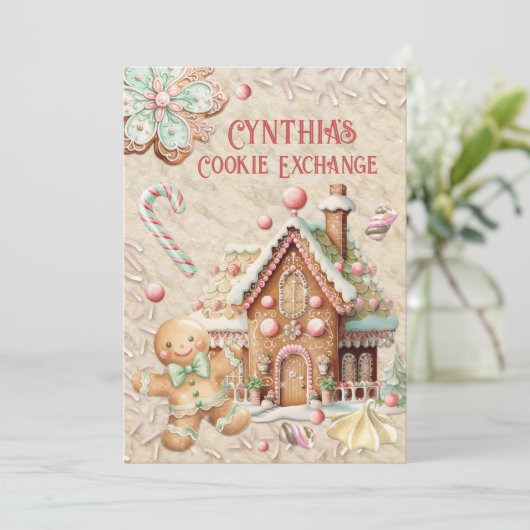 Invitation Fête de décoration de biscuits de Noël (Debout devant)