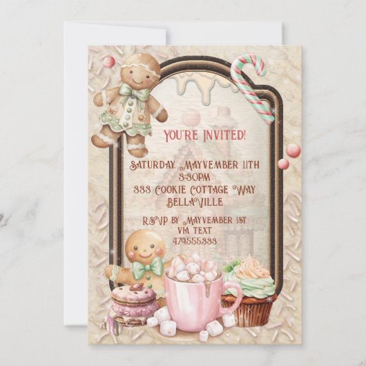 Invitation Fête de décoration de biscuits de Noël (Dos)