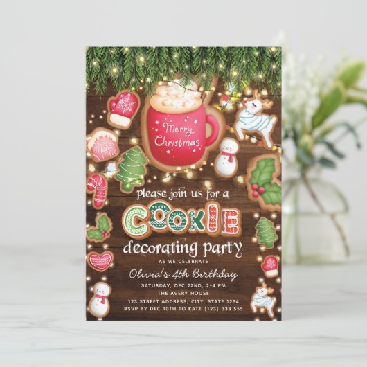 Invitation Fête de décoration de biscuits de Noël (Debout devant)