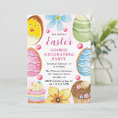 Invitation Fête de décoration de biscuits de Pâques à l'aquar (Debout devant)