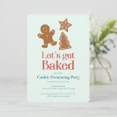 Invitation Fête de décoration de biscuits de vacances | Pain (Debout devant)