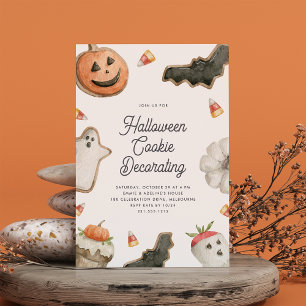 Invitation Fête de décoration de biscuits d'Halloween