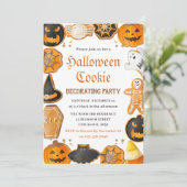 Invitation Fête de décoration de biscuits d'Halloween à l'aqu (Debout devant)